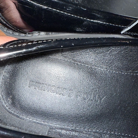 Princess Polly Black Patent Leather Loafers with Gold Accent-Size 7 like new! - Picture 12 of 16